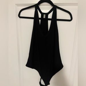 NWOT Free People Black Ribbed Bodysuit Size XL